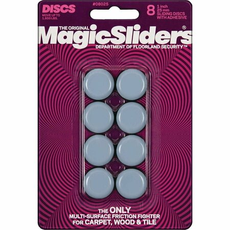 MAGIC SLIDERS 1 In. Round Adhesive Furniture Glide, 8PK 08025